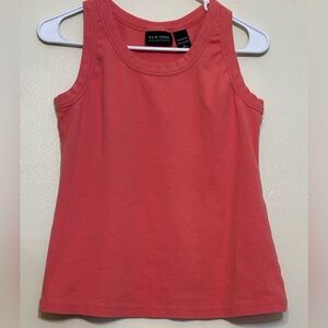 New York & Company Salmon Cotton Tank Large